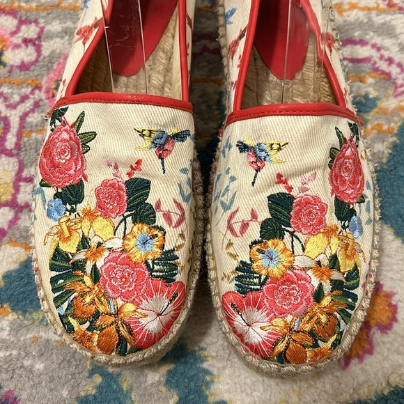 Johnny Was Floral Embroidered Andra Platform Espadrille Slide On Flat Size 8 - Picture 5 of 13